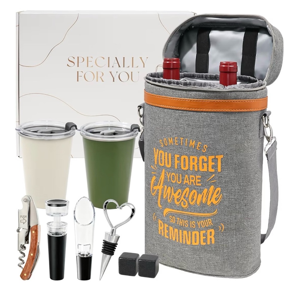 Cooler Wine Carrier Tote with Accessories